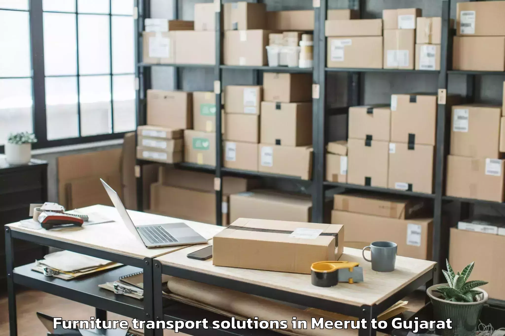 Meerut to Dwarka Furniture Transport Solutions Booking